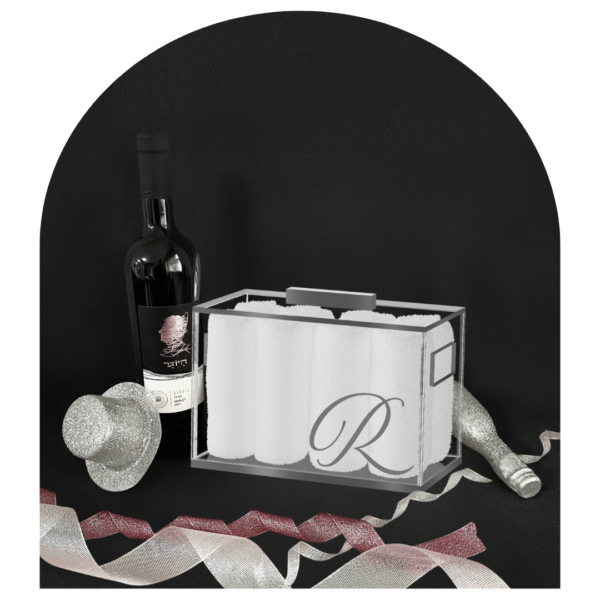 Mishloach Manos - Towel Box, Cake  + Wine