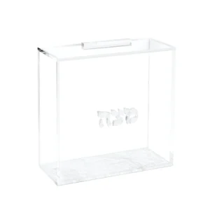 Square Matzah Box, White Pearl - Feldart